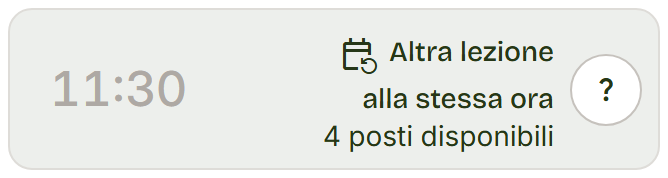 Riga grigia delle 11:30 con la scritta Altra lezione alla stessa ora.